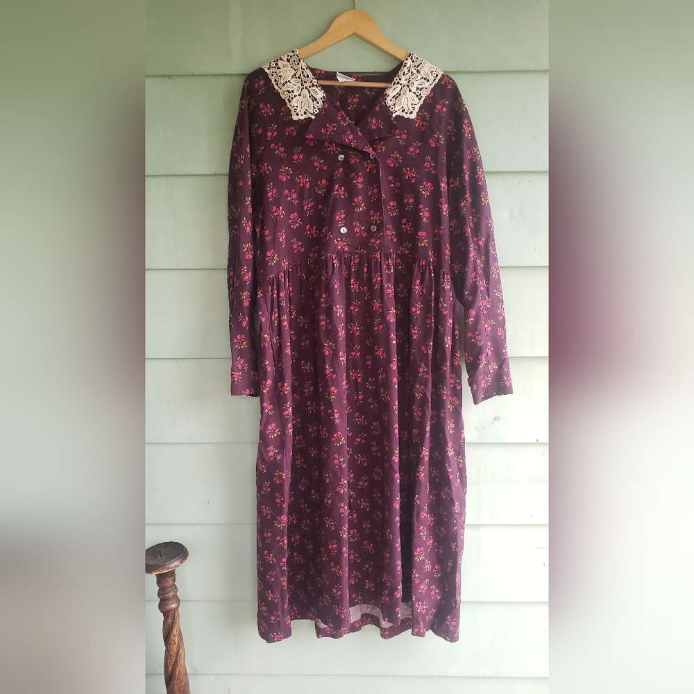 Vintage Laura Ashley Dress~ Maroon